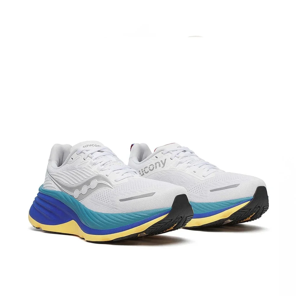 Mens Size 9 Saucony Hurricane 24 Running Shoes White/Storm SAMPLE SHOE WORN ONCE